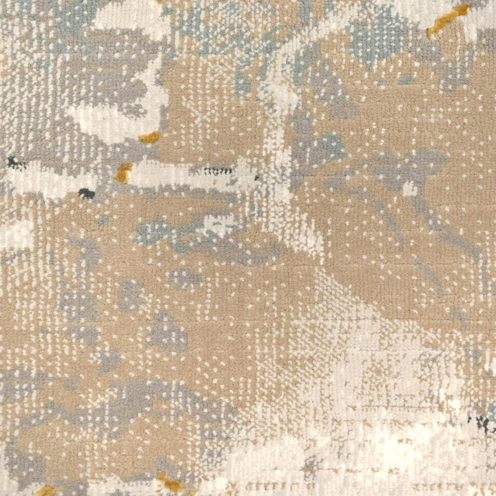 Off White Geometric Turkish Rug 5x8 ft