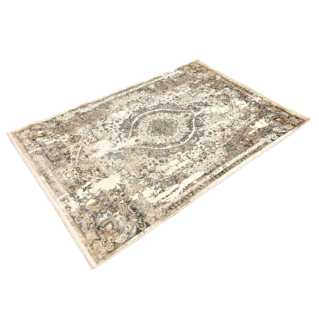 Brown Abstract Turkish Rug 4x6 ft