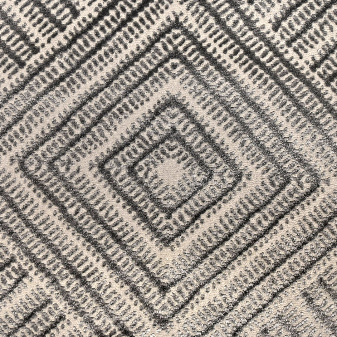 Dark Grey Geometric Turkish Rug 5X8 Ft
