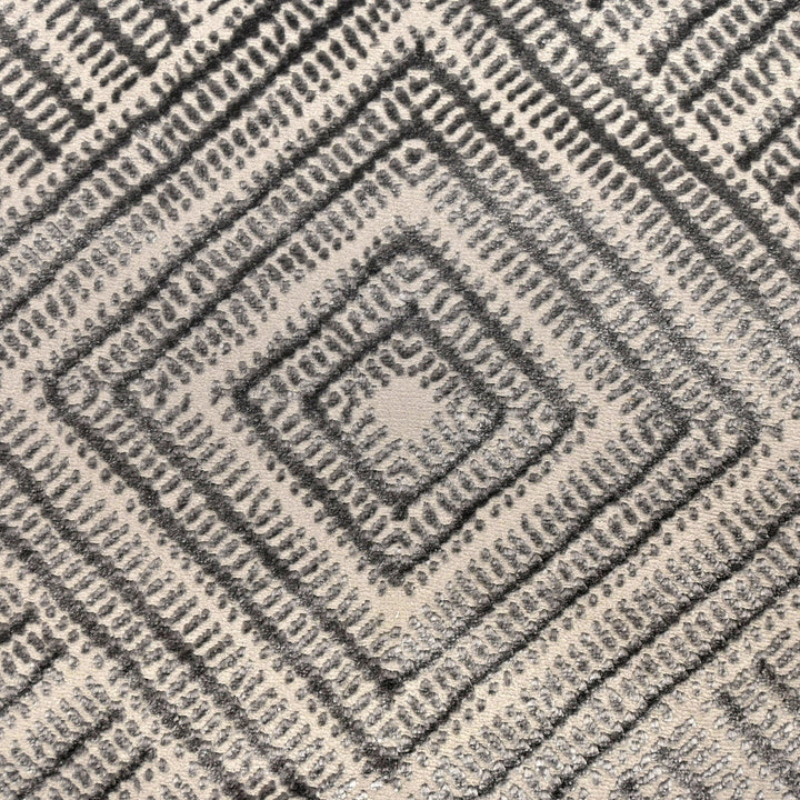 Dark Grey Geometric Turkish Rug 5X8 Ft