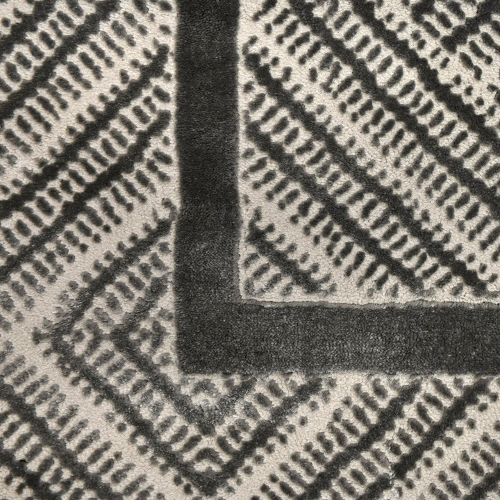 Dark Grey Geometric Turkish Rug 5X8 Ft