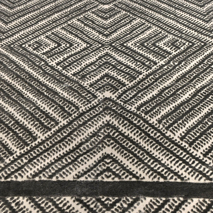Dark Grey Geometric Turkish Rug 5X8 Ft