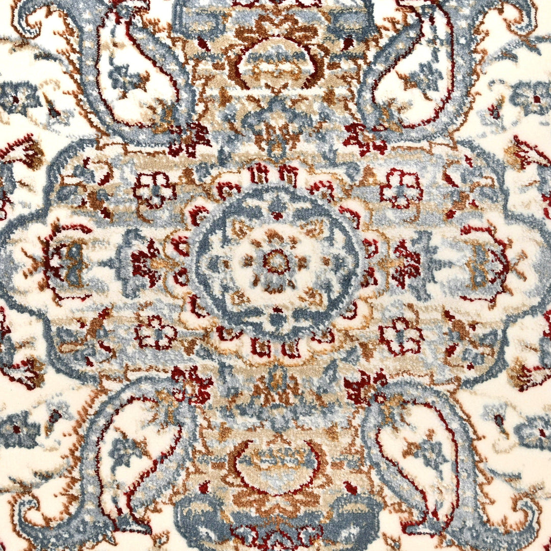 Off White Floral Turkish Rug 4x6 Ft