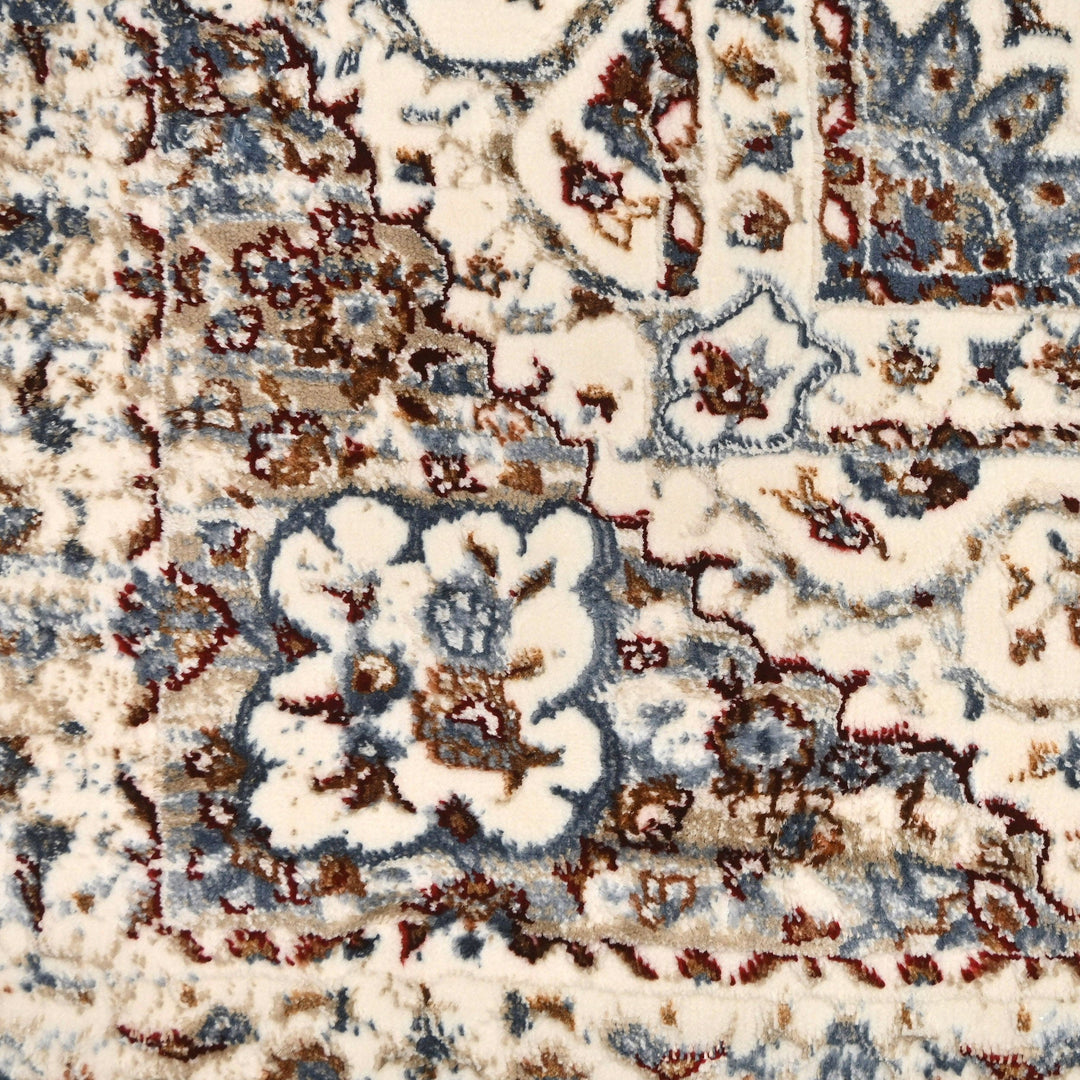 Off White Floral Turkish Rug 4x6 Ft