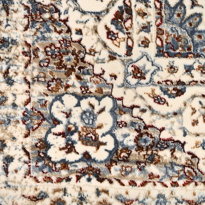 Off White Floral Turkish Rug 4x6 Ft