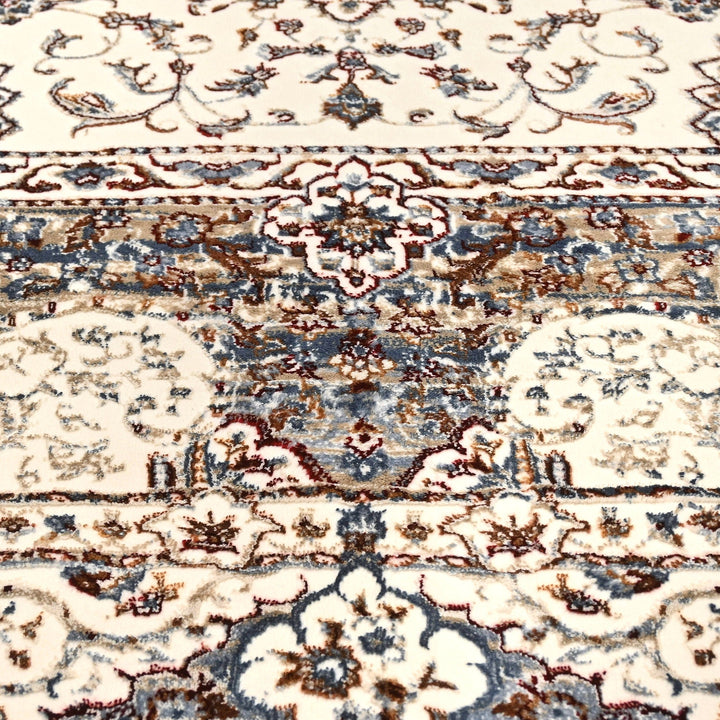 Off White Floral Turkish Rug 4x6 Ft