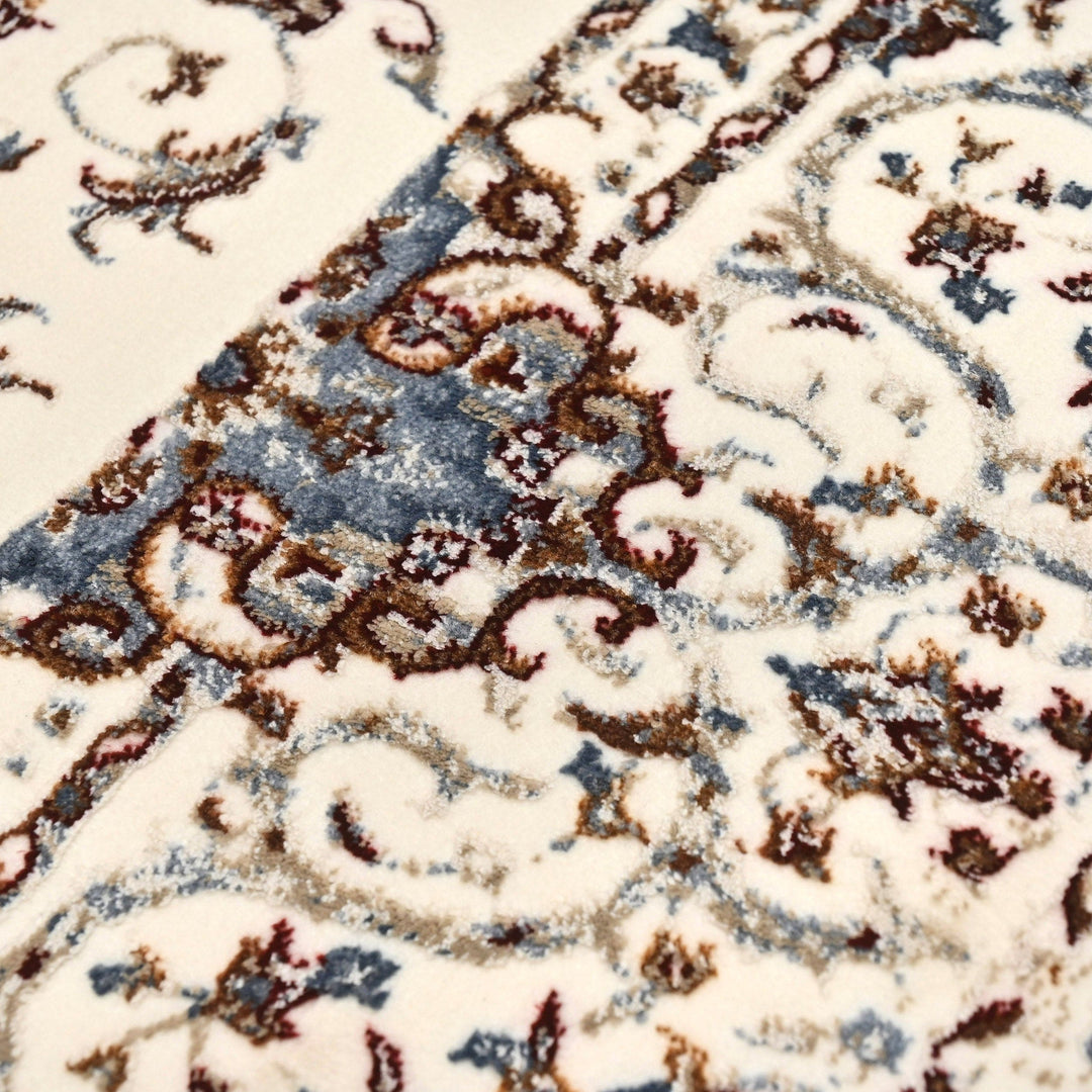 Off White Floral Turkish Rug 4x6 Ft