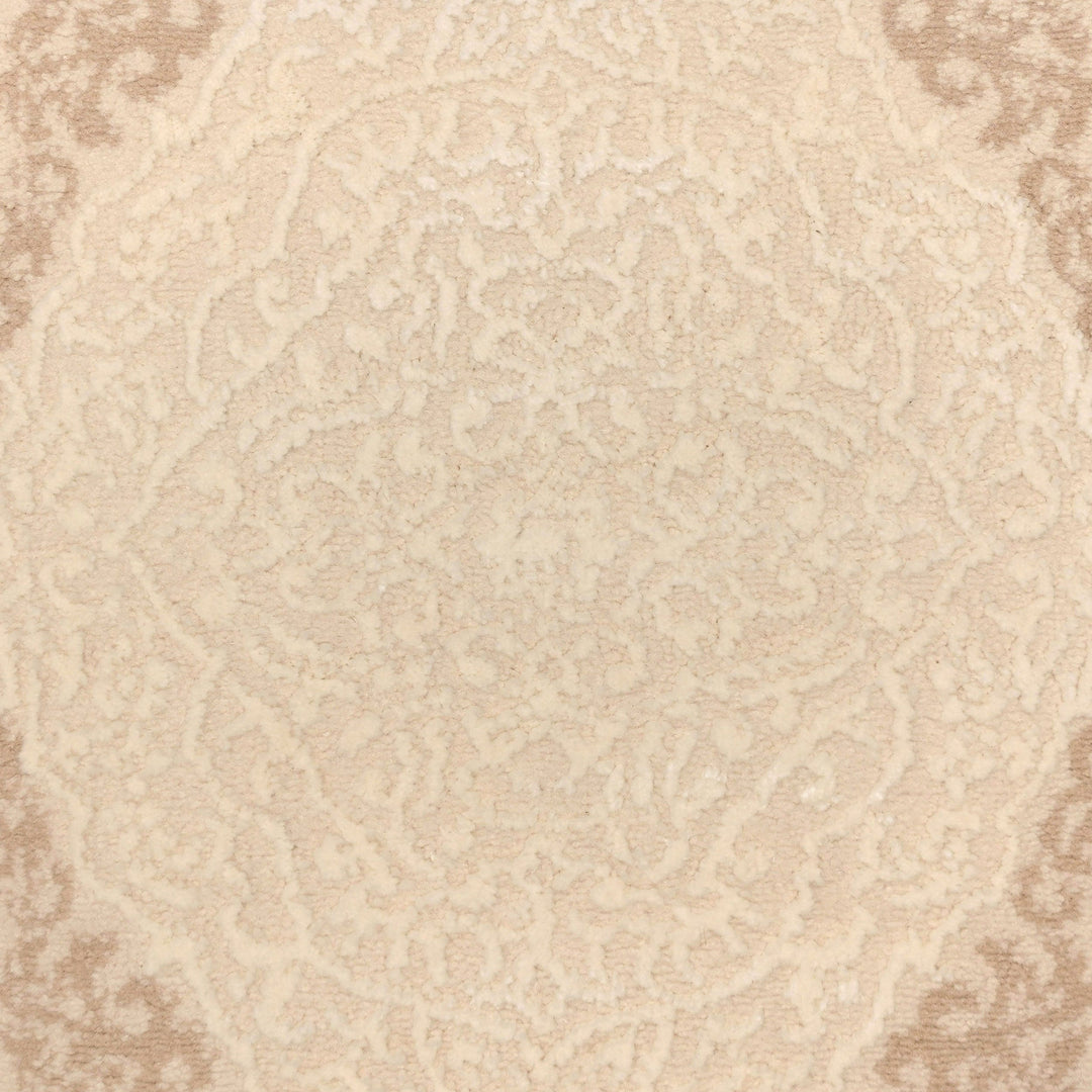 Off White Floral Turkish Oval Rug 2.5x5 Ft