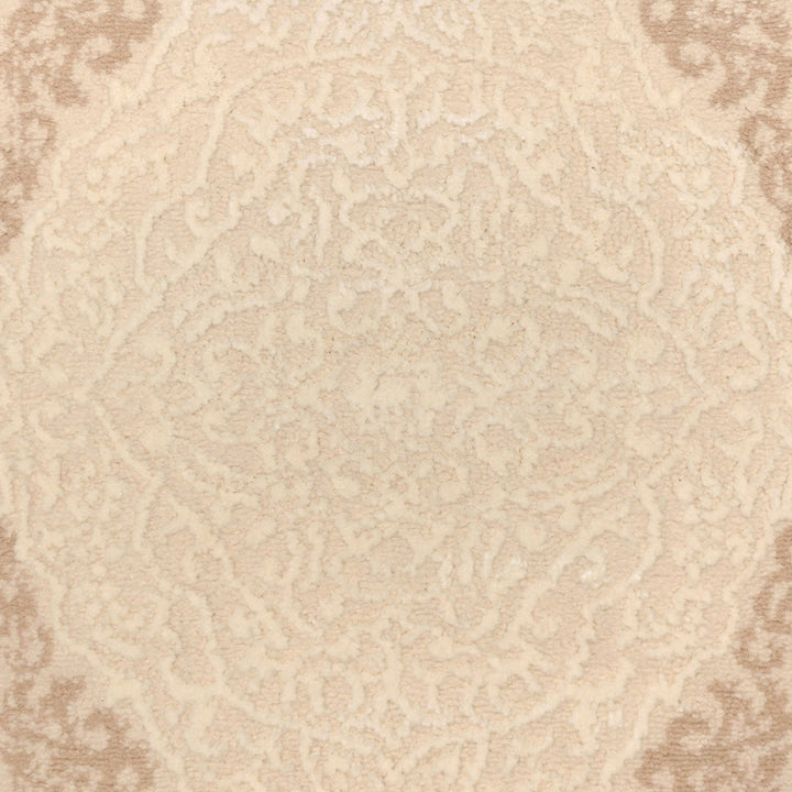 Off White Floral Turkish Oval Rug 2.5x5 Ft