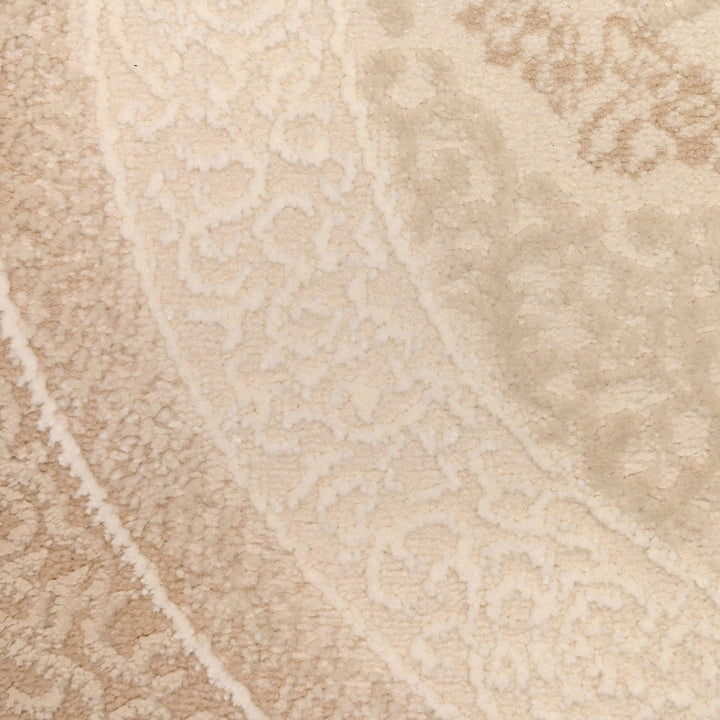 Off White Floral Turkish Oval Rug 2.5x5 Ft