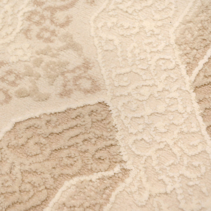 Off White Floral Turkish Oval Rug 2.5x5 Ft