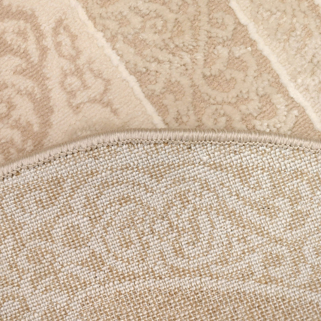 Off White Floral Turkish Oval Rug 2.5x5 Ft