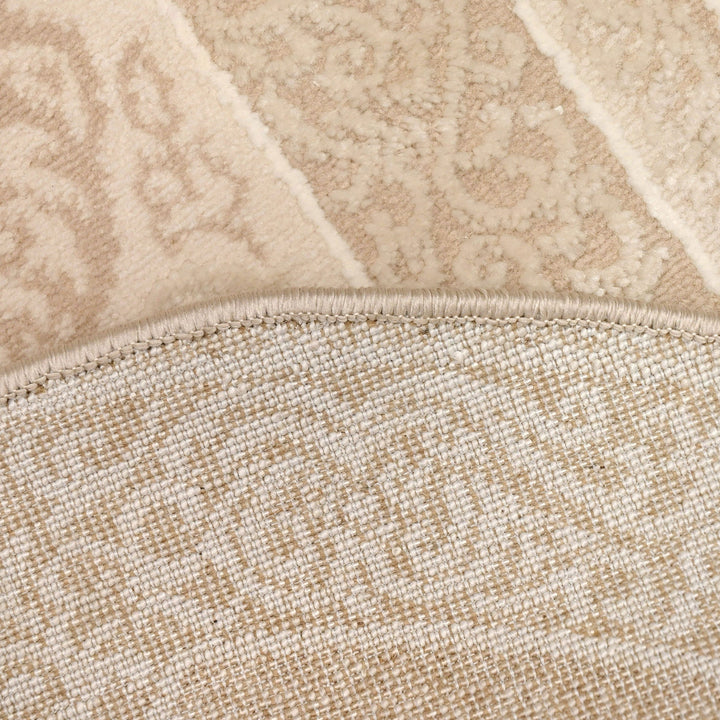 Off White Floral Turkish Oval Rug 2.5x5 Ft