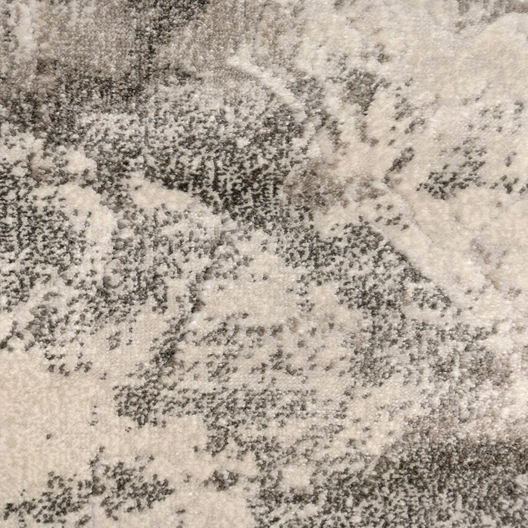 Grey Abstract Turkish Oval Rug 2.5x5 Ft