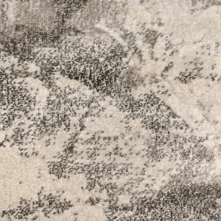 Grey Abstract Turkish Oval Rug 2.5x5 Ft