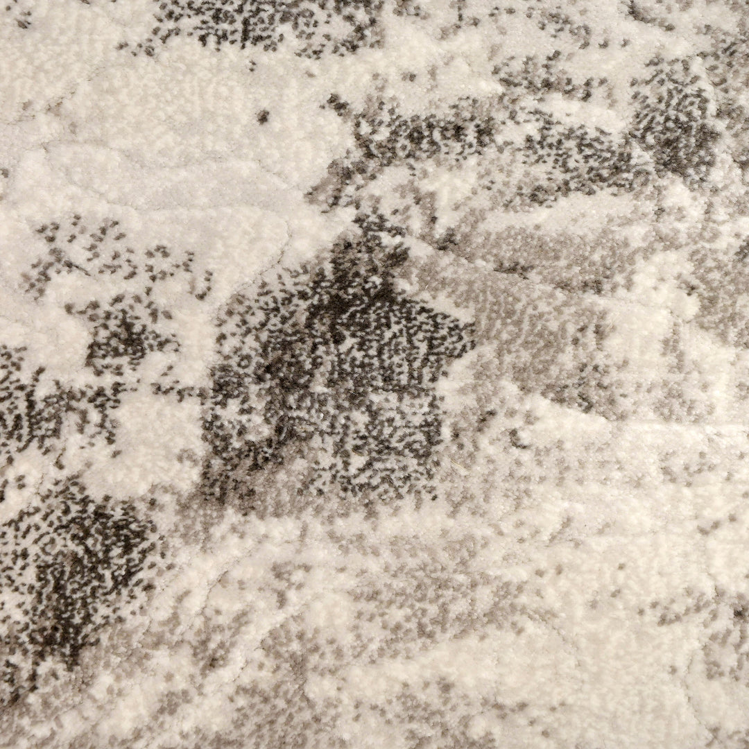 Grey Abstract Turkish Oval Rug 2.5x5 Ft