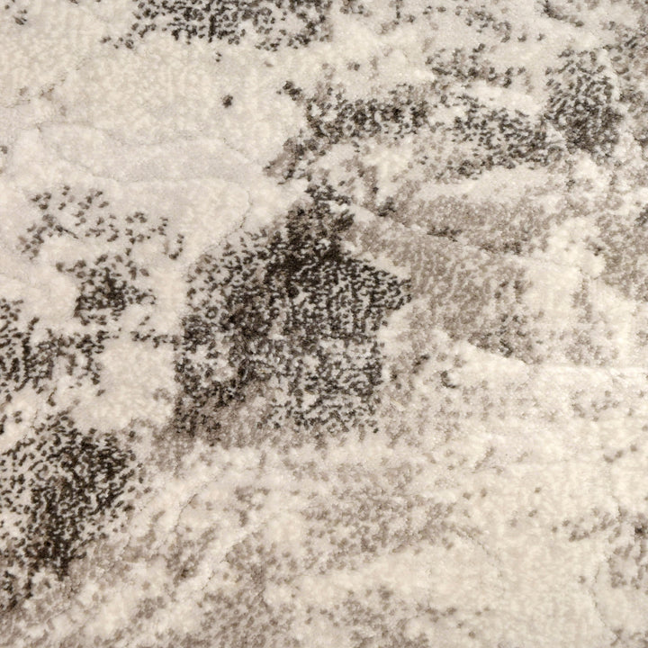 Grey Abstract Turkish Oval Rug 2.5x5 Ft