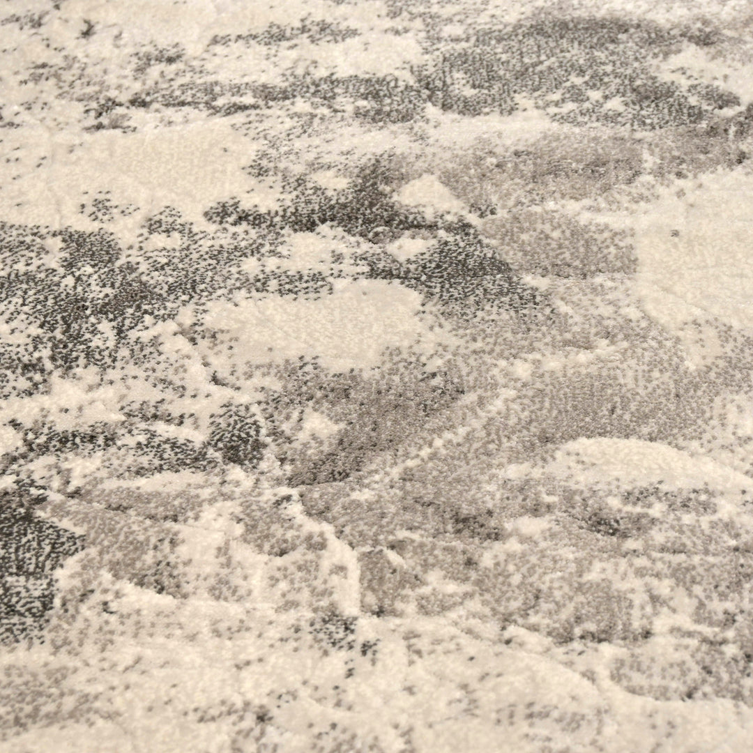 Grey Abstract Turkish Oval Rug 2.5x5 Ft