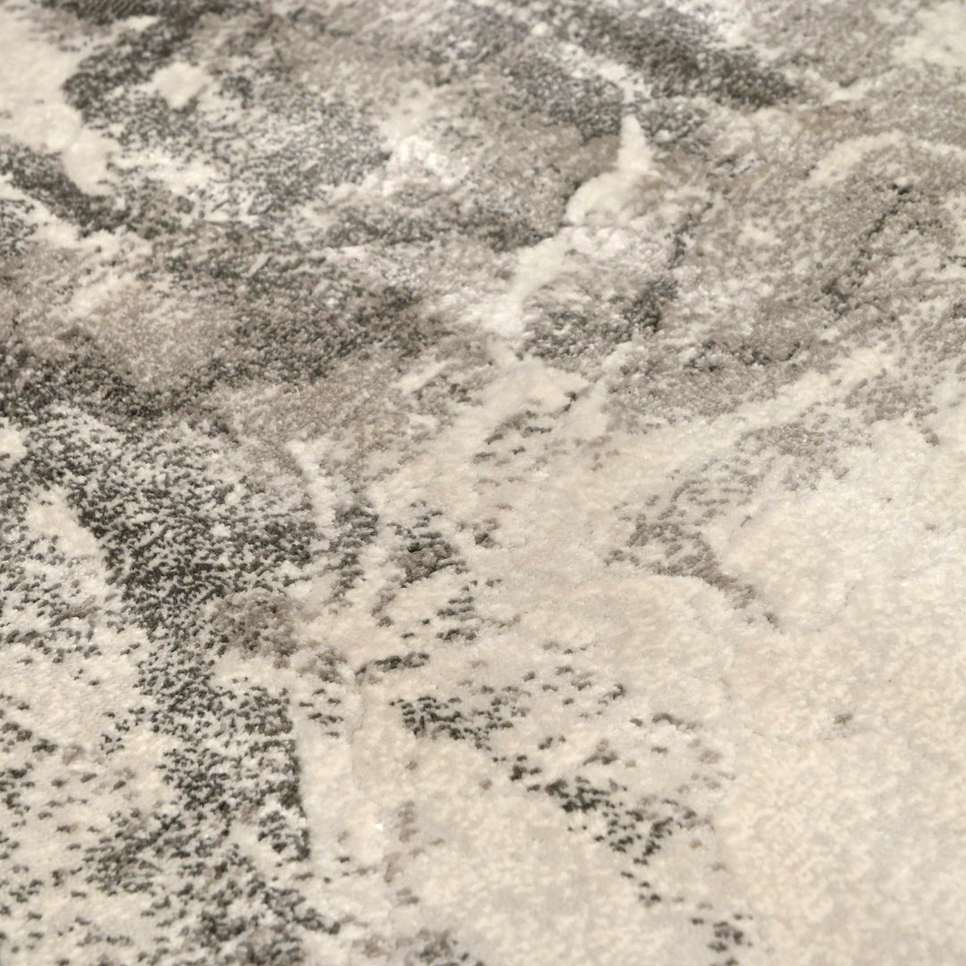 Grey Abstract Turkish Oval Rug 2.5x5 Ft