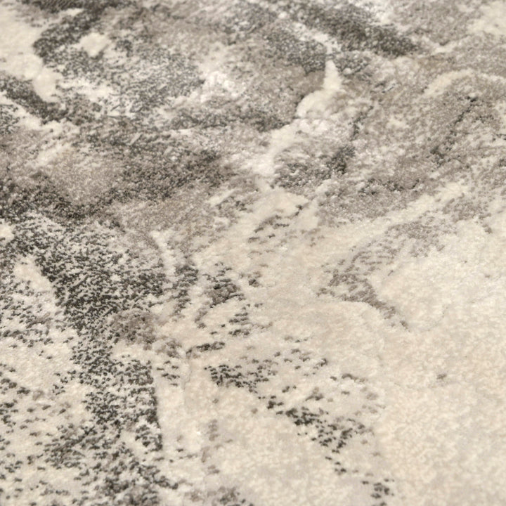 Grey Abstract Turkish Oval Rug 2.5x5 Ft