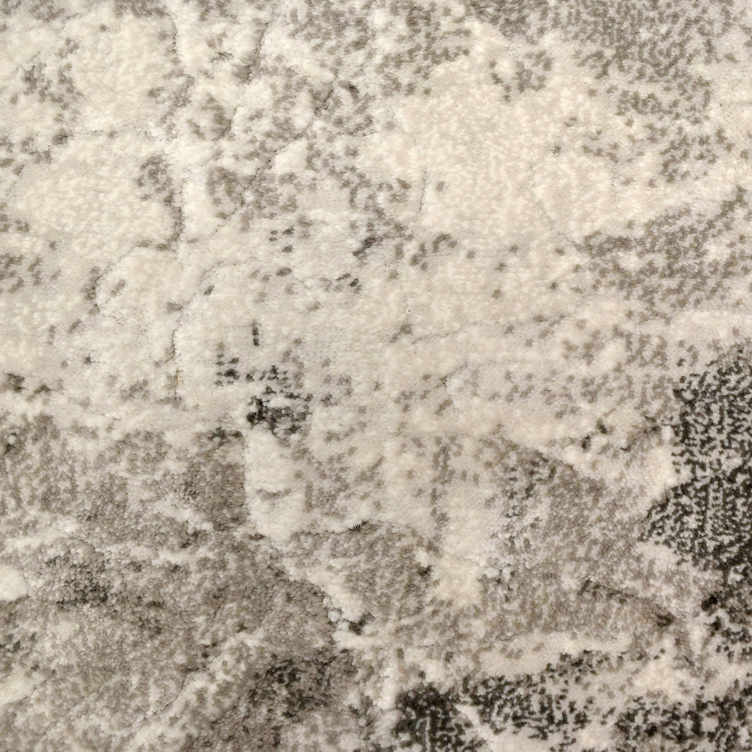 Grey Abstract Turkish Oval Rug 2.5x5 Ft