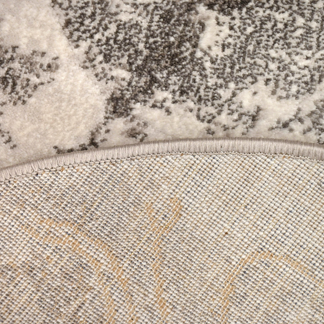 Grey Abstract Turkish Oval Rug 2.5x5 Ft