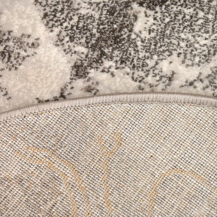 Grey Abstract Turkish Oval Rug 2.5x5 Ft