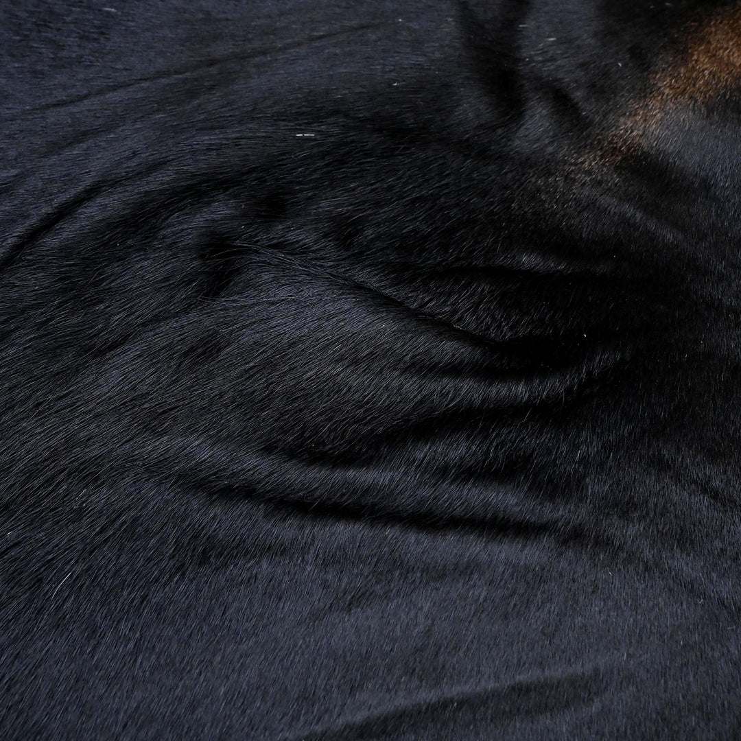 Mid Night Black Cow Hide 5.5X6 FT