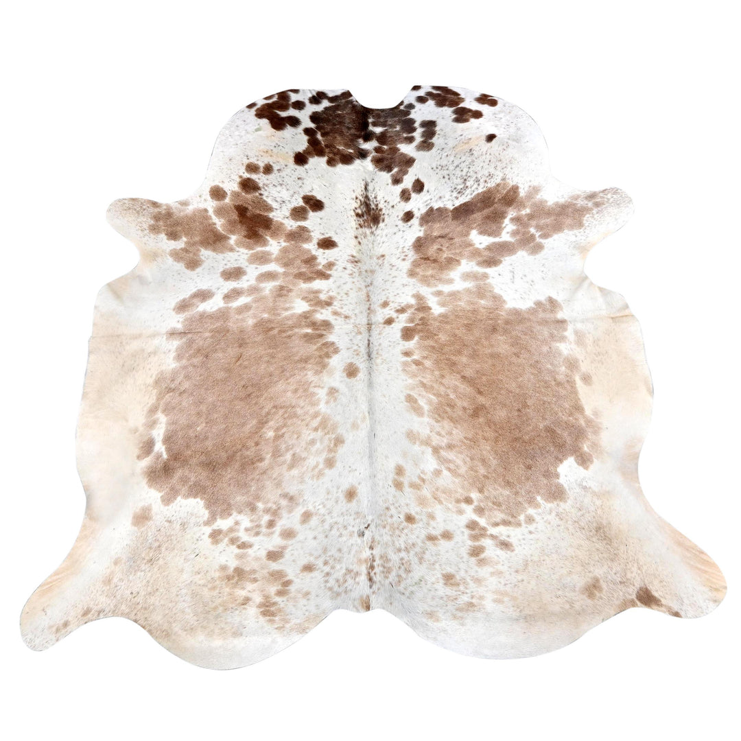 White & Brown Cow Hide 5.5x5.5 FT