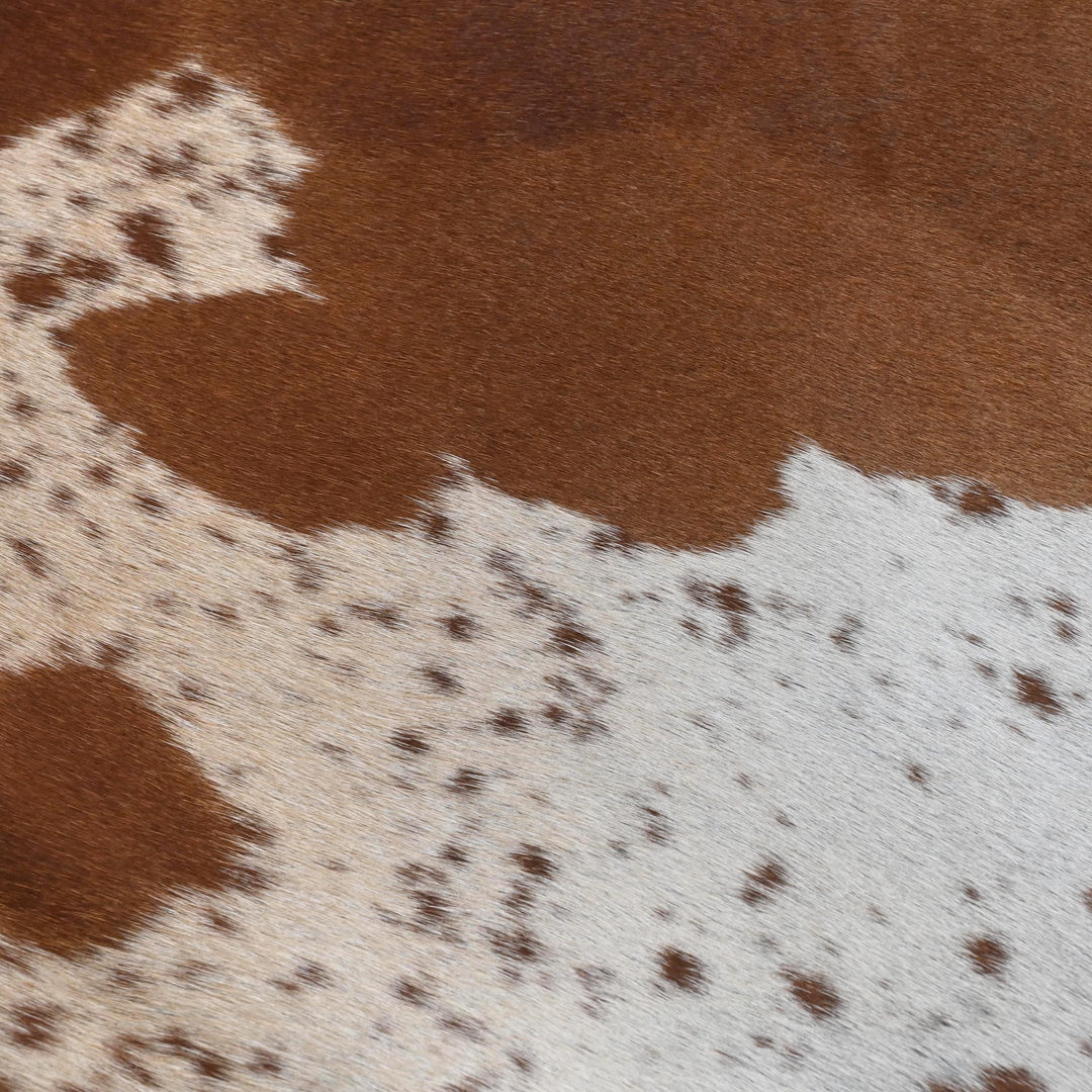 Brown & White Spotted Cow Hide 5x5 FT