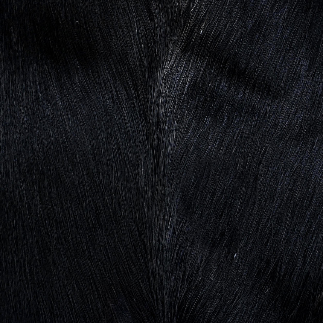 Midnight Black Cow Hide 5x5.5 FT