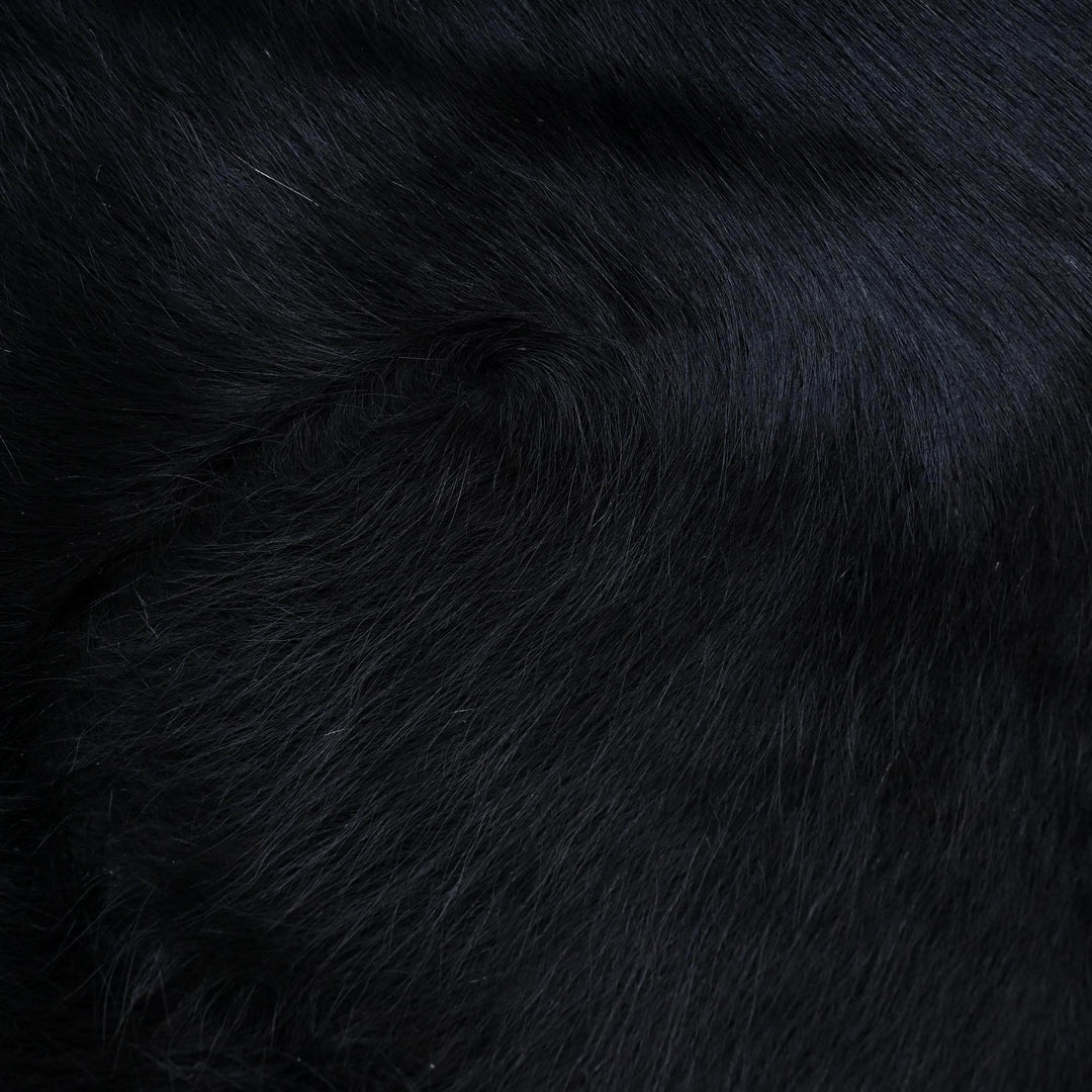 Midnight Black Cow Hide 5x5.5 FT