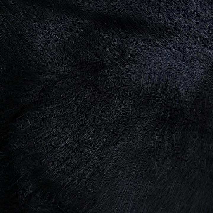 Midnight Black Cow Hide 5x5.5 FT