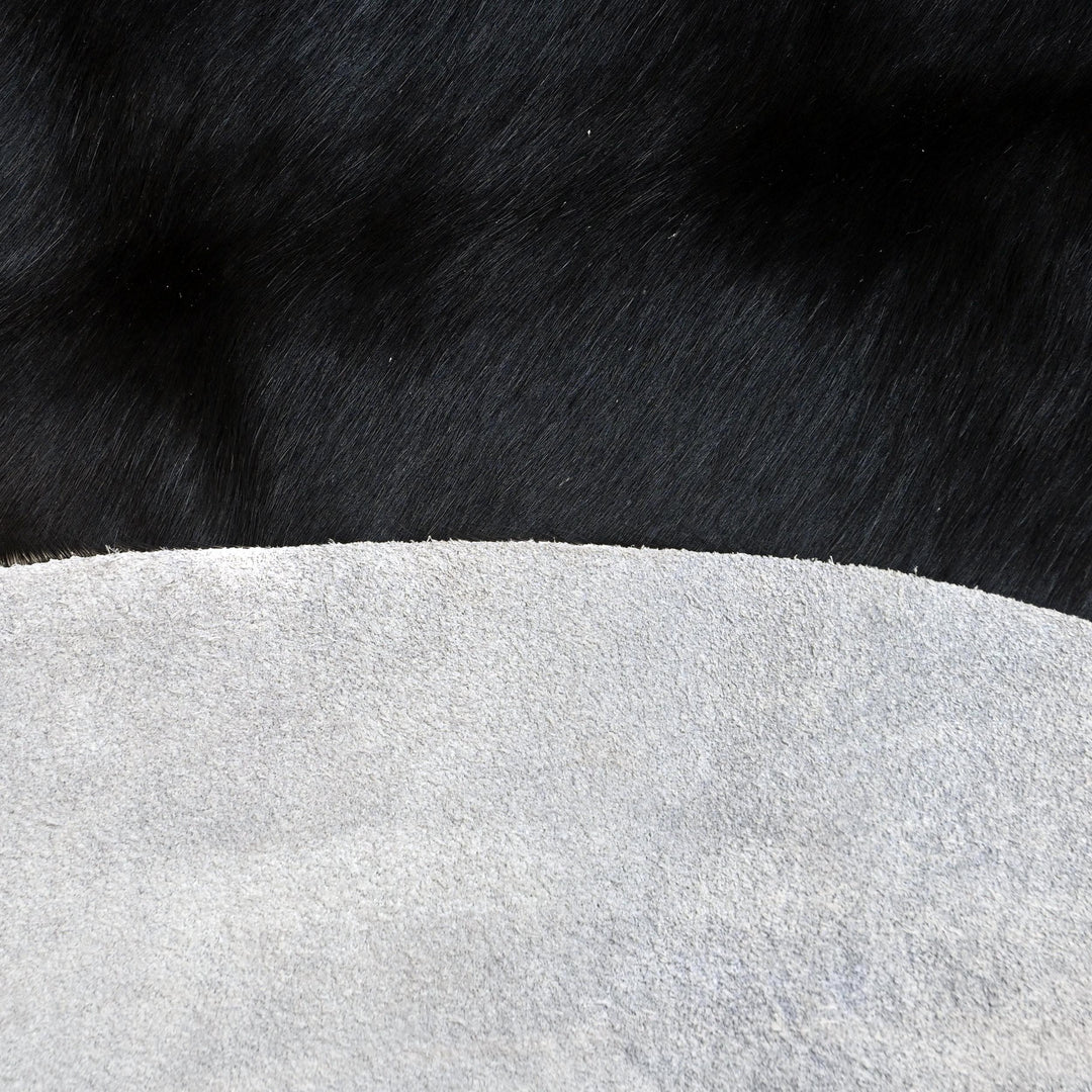 Midnight Black Cow Hide 5x5.5 FT