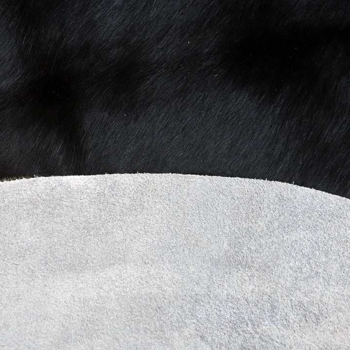 Midnight Black Cow Hide 5x5.5 FT