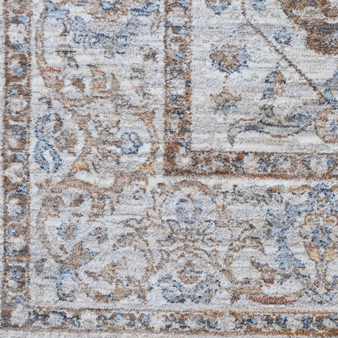 Cream & Grey  Floral Turkish Rug 7x10 ft