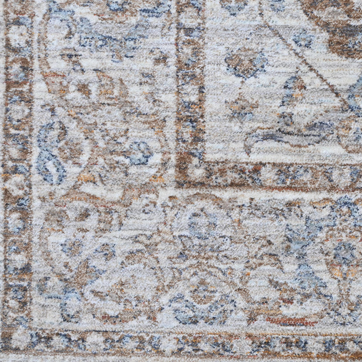 Cream & Grey  Floral Turkish Rug 7x10 ft