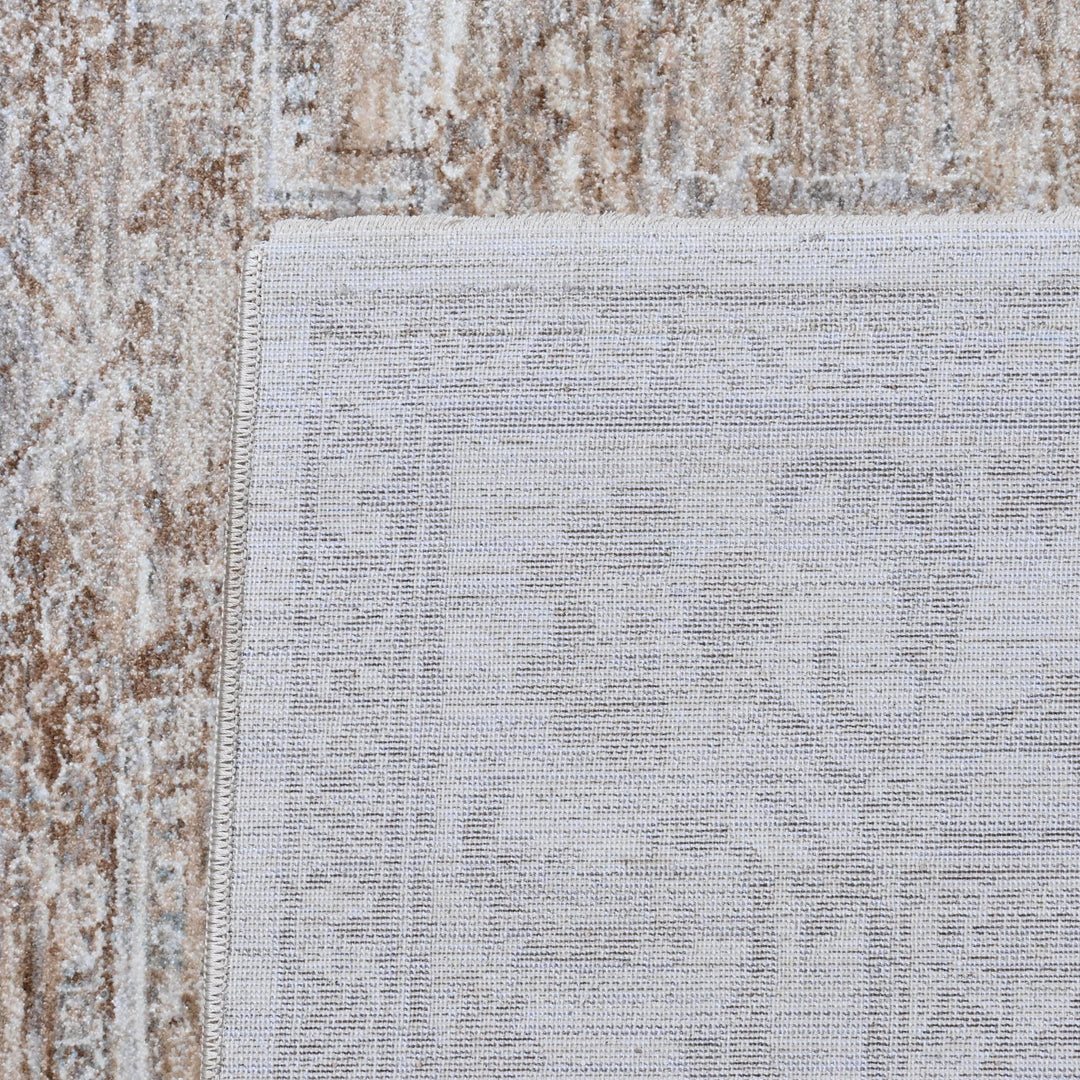 Grey & Beige Floral Turkish Rug 7x10 ft