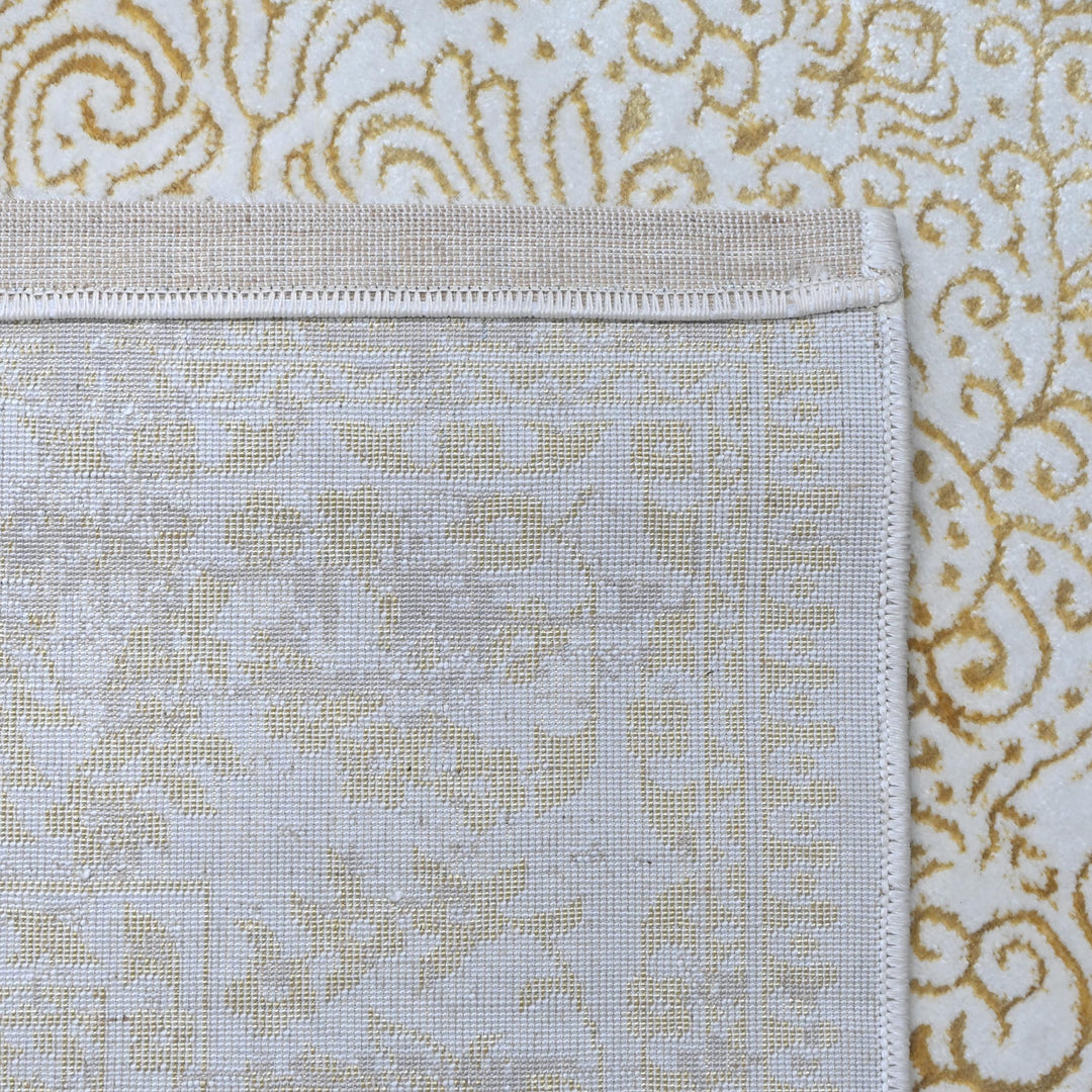 Grey Beige Medallion Turkish Rug 5X8 ft