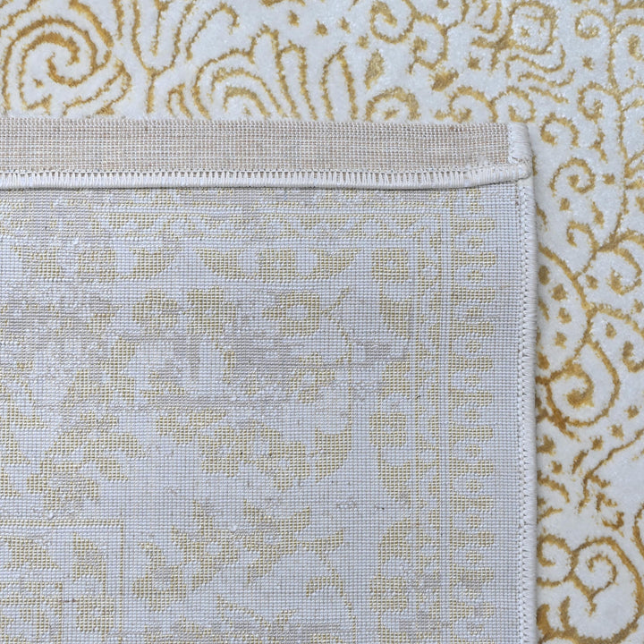 Grey Beige Medallion Turkish Rug 5X8 ft