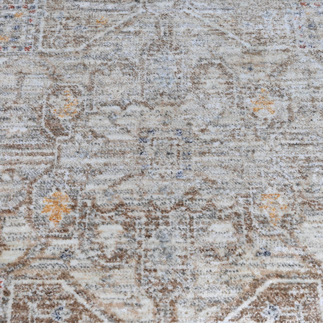 Grey & Beige Geometric Turkish Rug 5X8 Ft