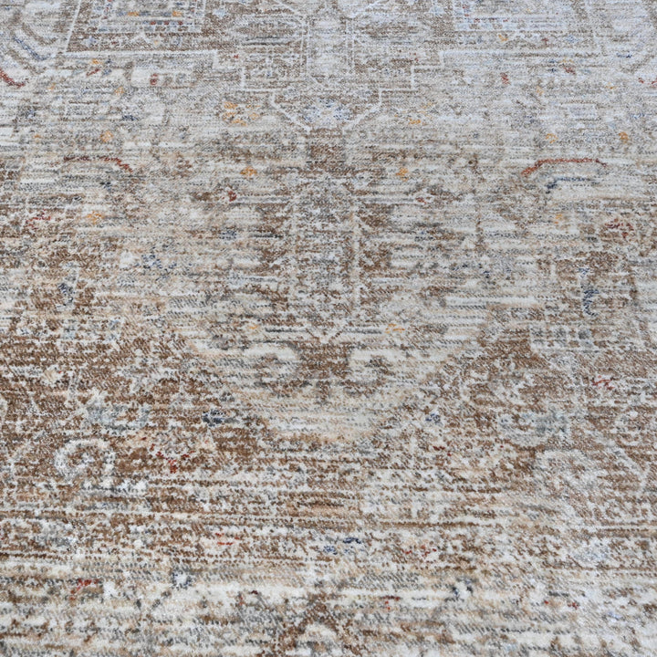 Grey & Beige Geometric Turkish Rug 5X8 Ft