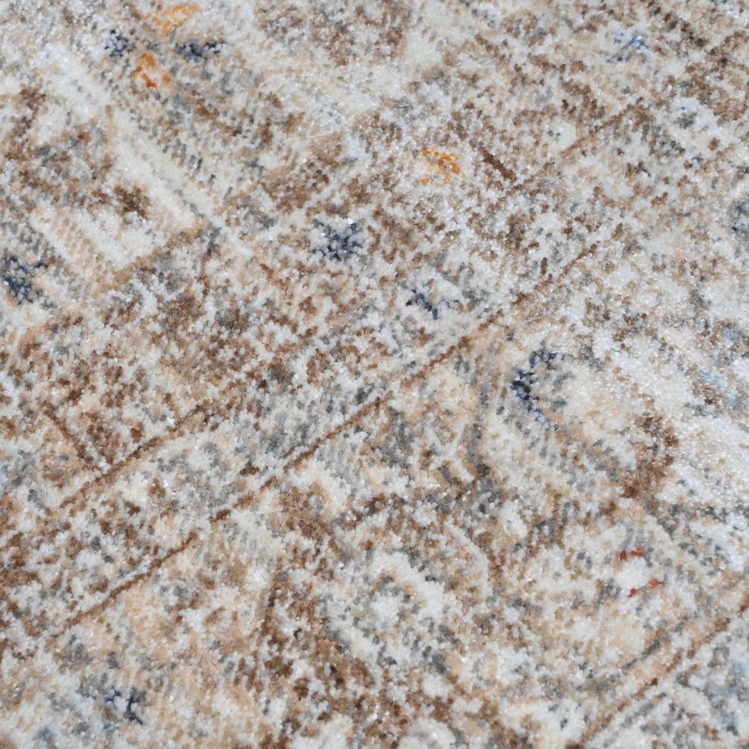 Grey & Beige Geometric Turkish Rug 5X8 Ft