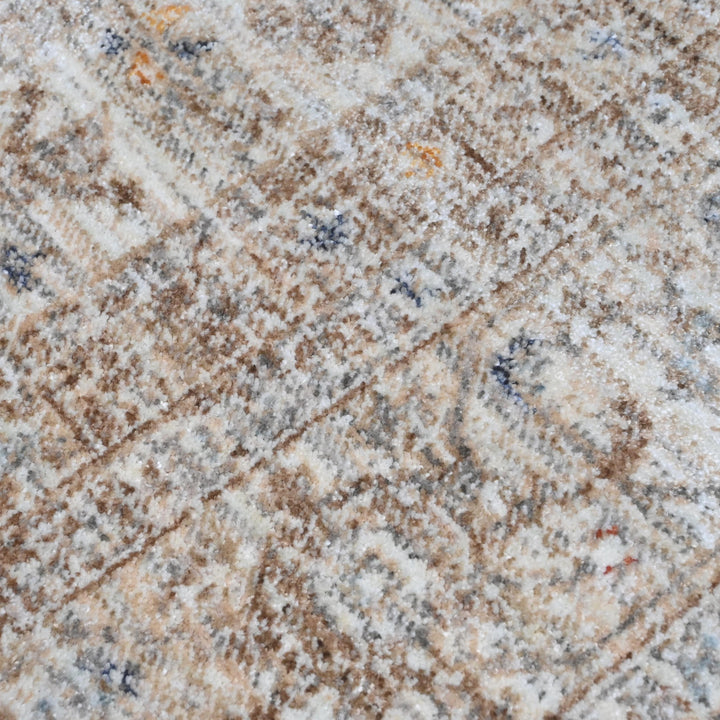 Grey & Beige Geometric Turkish Rug 5X8 Ft