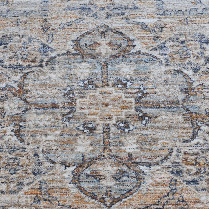 Grey & Beige Floral Turkish Rug 5X8 ft