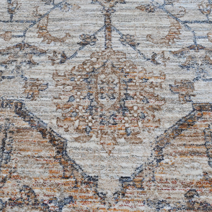 Grey & Beige Floral Turkish Rug 5X8 ft