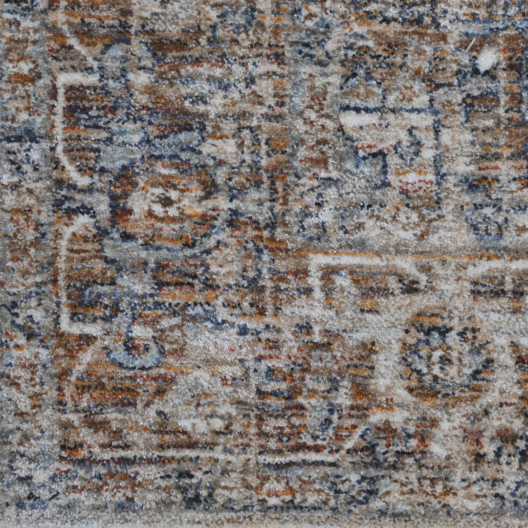 Grey & Beige Floral Turkish Rug 5X8 ft