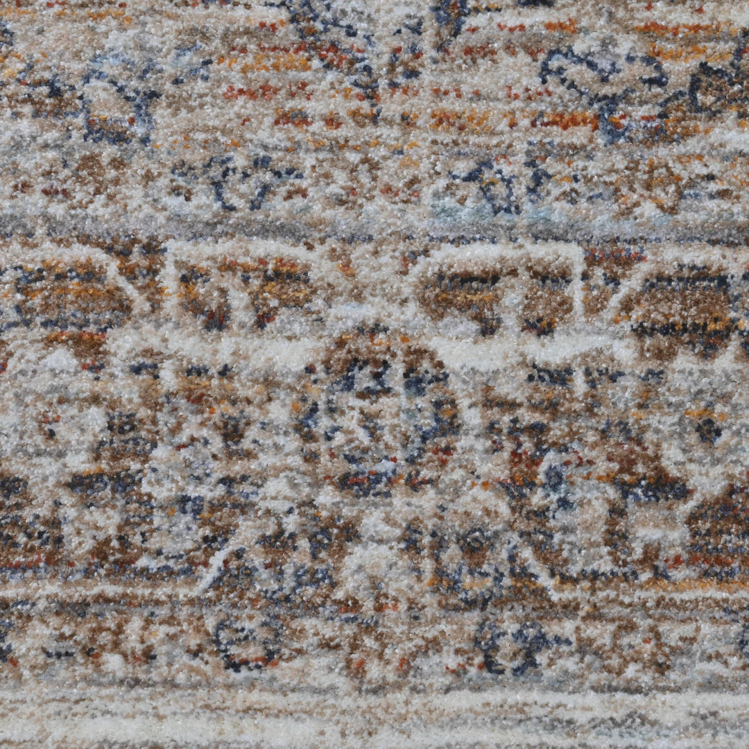 Grey & Beige Floral Turkish Rug 5X8 ft