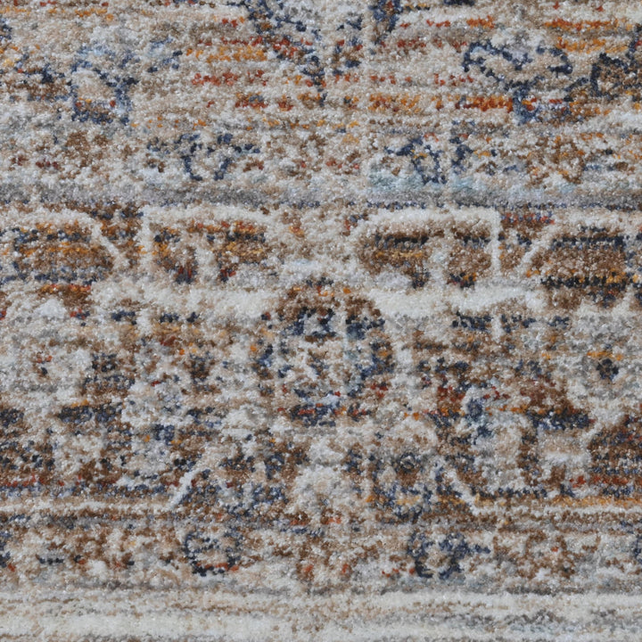 Grey & Beige Floral Turkish Rug 5X8 ft