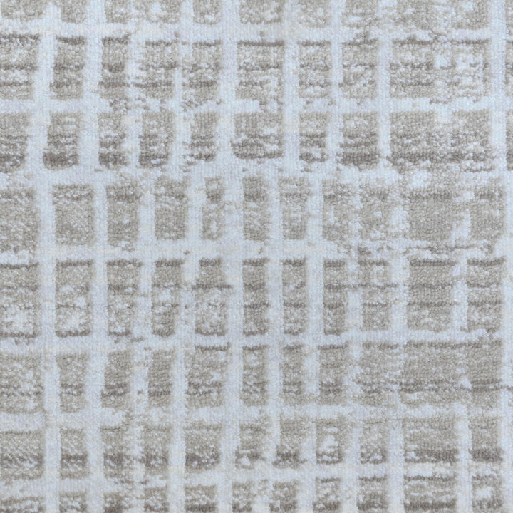 Grey & Beige Checkered Turkish Rug 5X8 ft